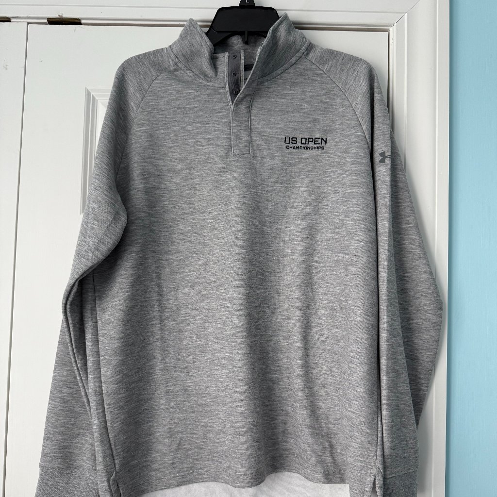 Mens Embroidered Us Open Championship Button Up Quarter Zip